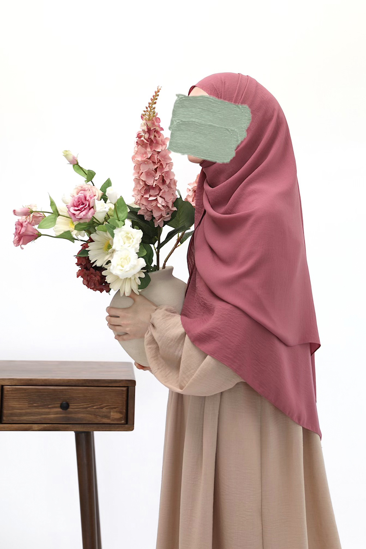 Cazz Krep Büyük Boy Şal - Koyu Pembe
