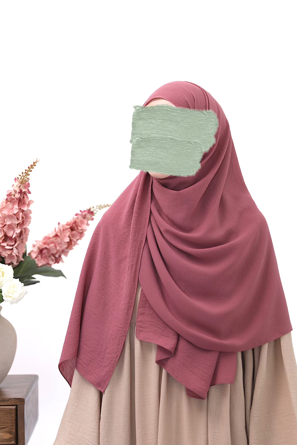 Cazz Krep Büyük Boy Şal - Koyu Pembe