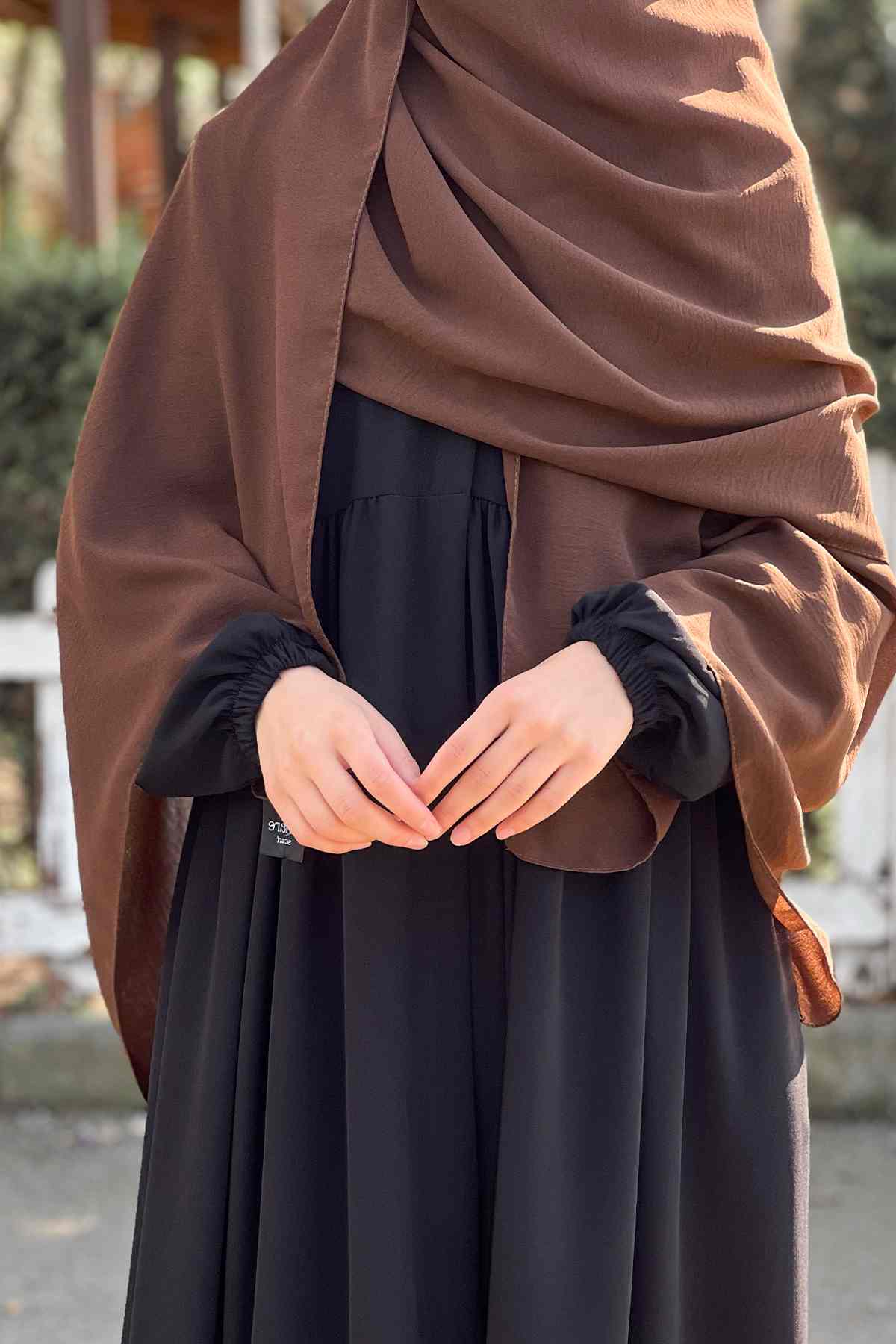 Cazz Krep Büyük Boy Şal - Acı Kahve