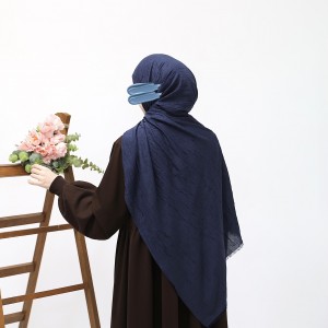 Bambu Kraşlı Şal - Lacivert