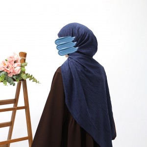 Bambu Kraşlı Şal - Lacivert