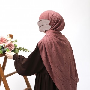 Bambu Kraşlı Şal - Mürdüm