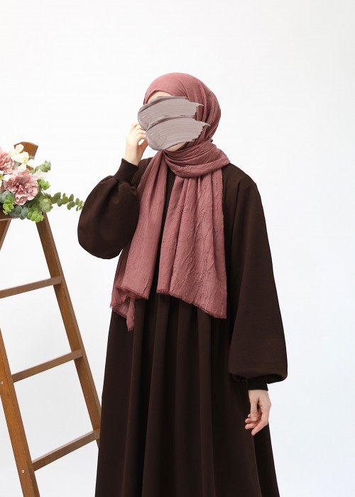 Bambu Kraşlı Şal - Mürdüm