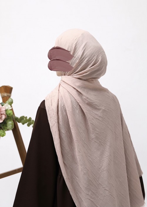 Bambu Kraşlı Şal - Pudra