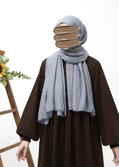 Bambu Kraşlı Şal - Soft Gri