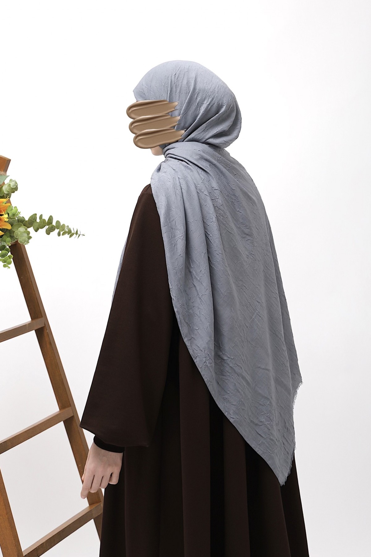 Bambu Kraşlı Şal - Soft Gri