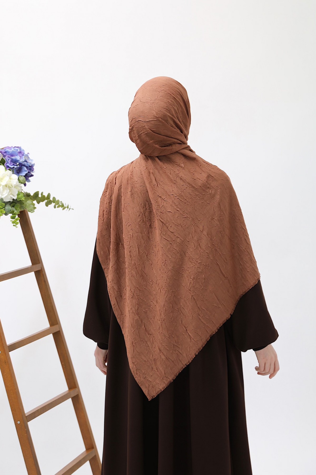 Bambu Kraşlı Şal - Tarçın