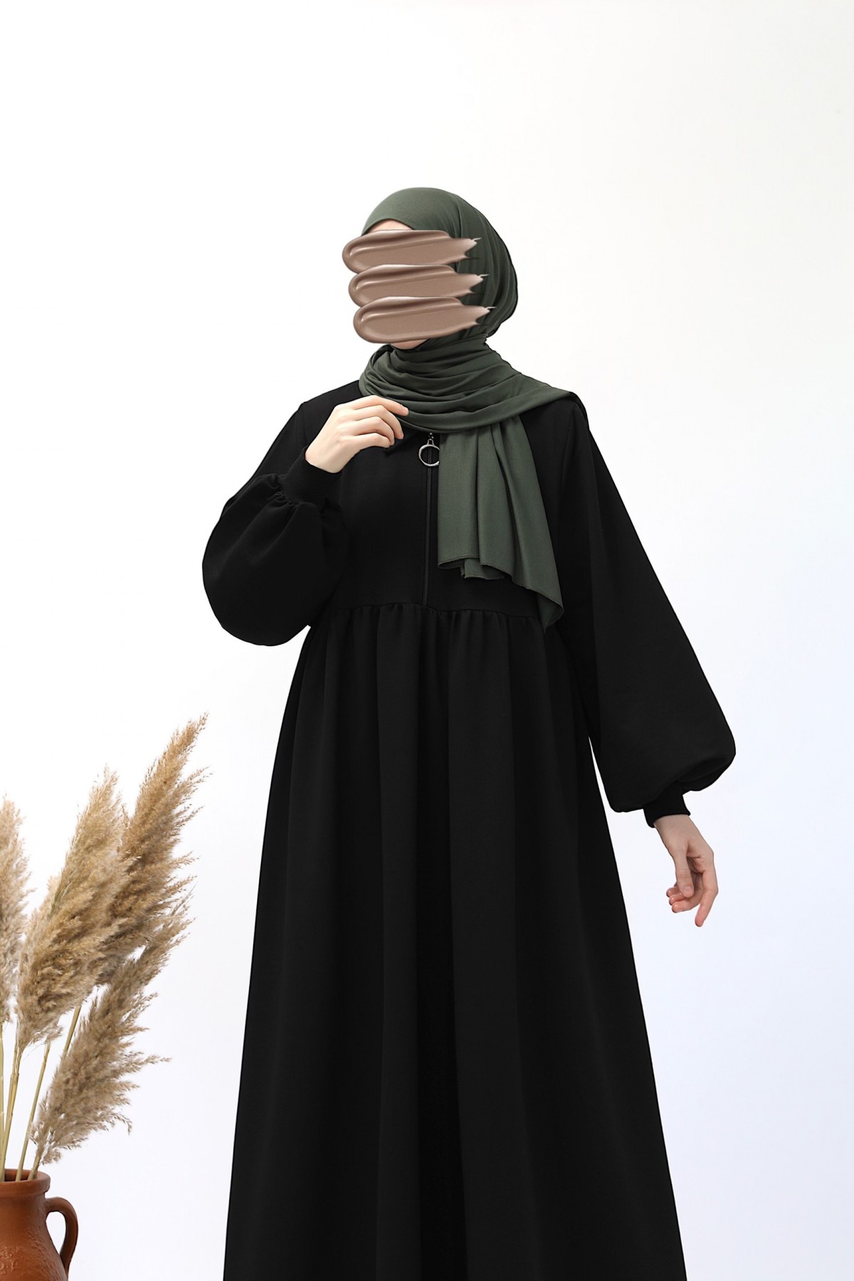 Ahsen Sweat Elbise - Siyah
