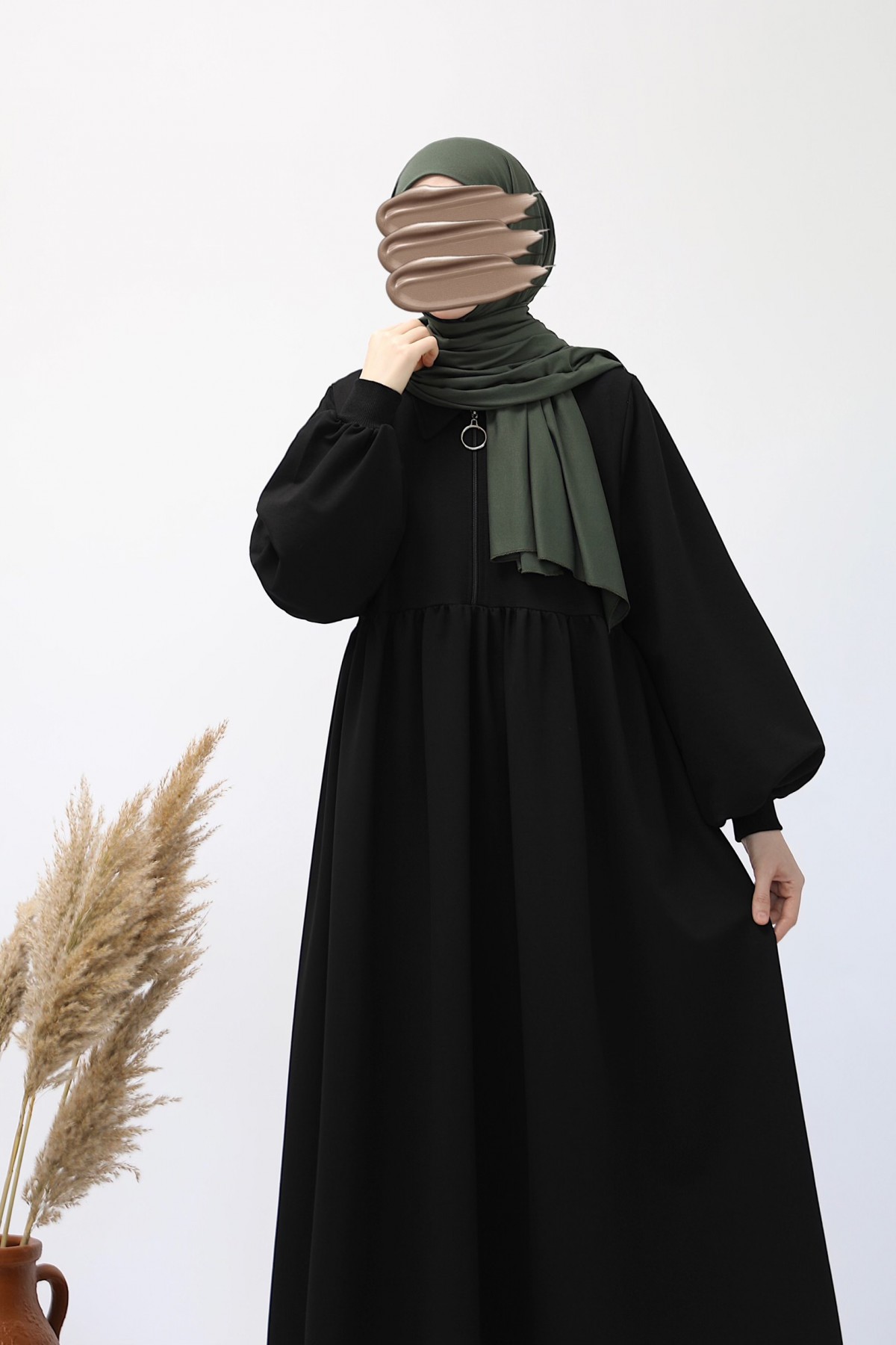 Ahsen Sweat Elbise - Siyah