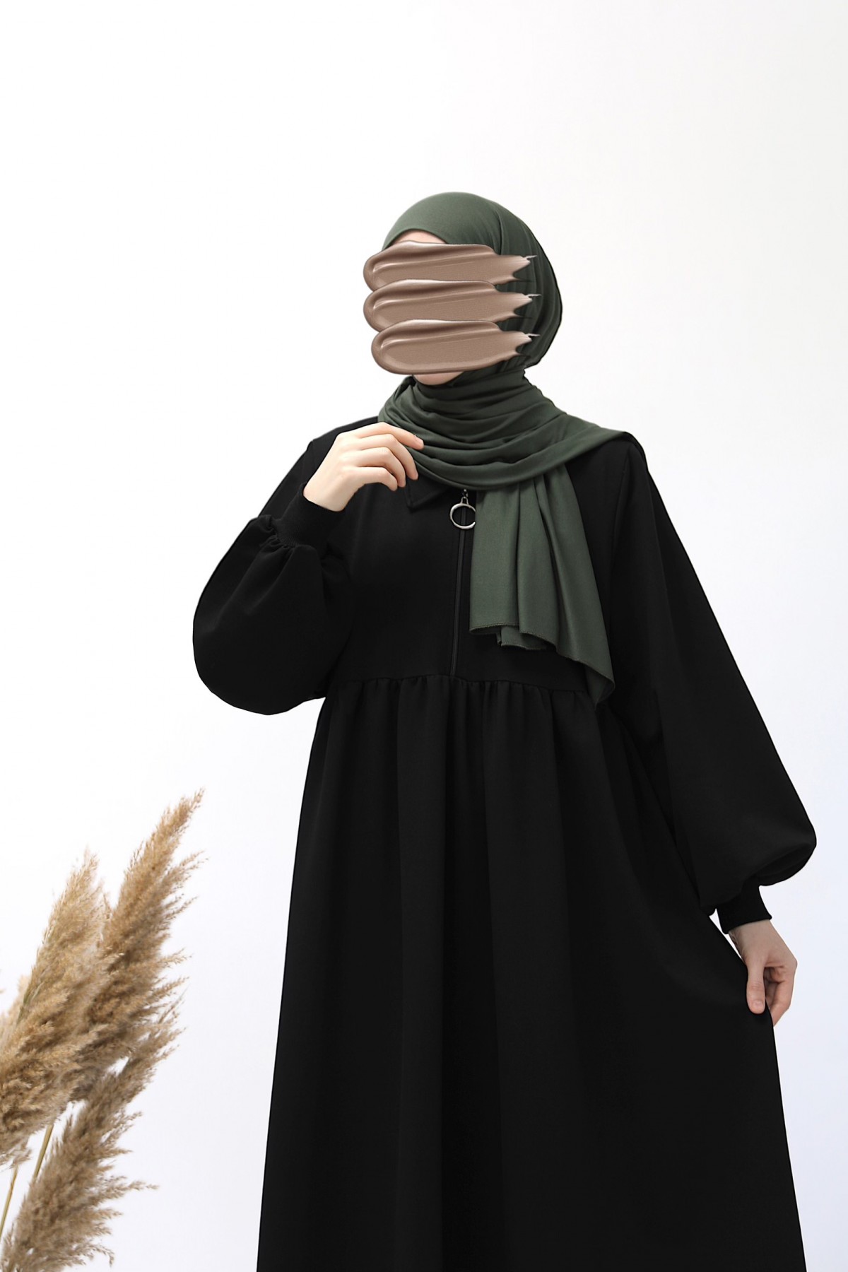 Ahsen Sweat Elbise - Siyah