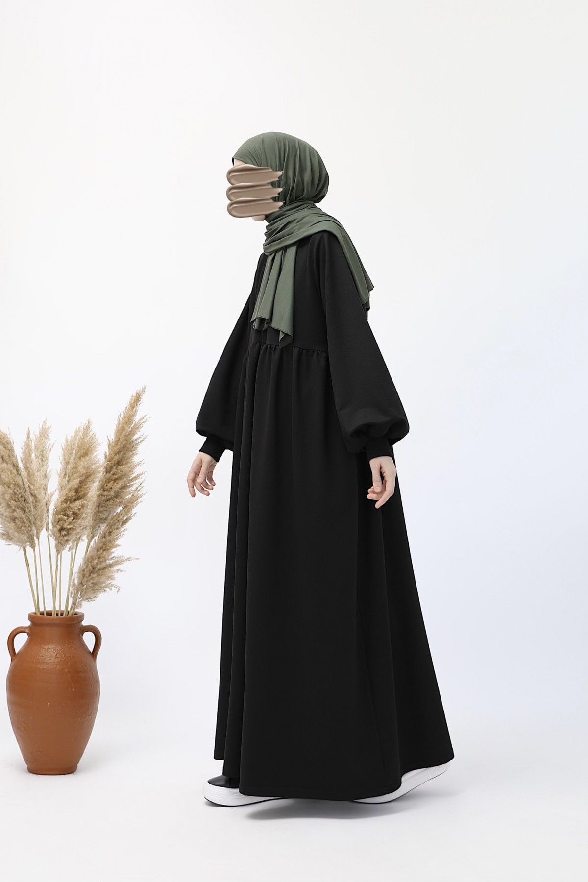 Ahsen Sweat Elbise - Siyah