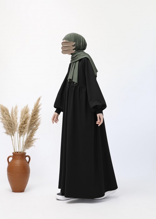 Ahsen Sweat Elbise - Siyah