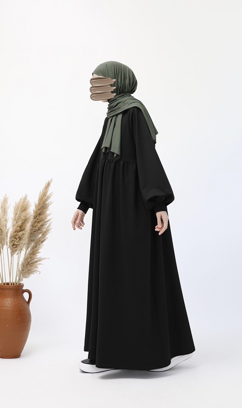Ahsen Sweat Elbise - Siyah