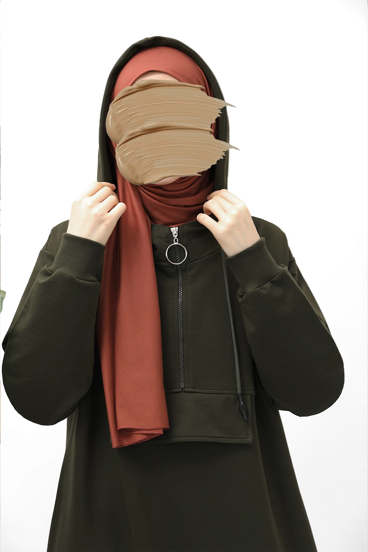 Kapşonlu Sweat - Haki
