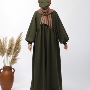 Ahsen Sweat Elbise - Haki