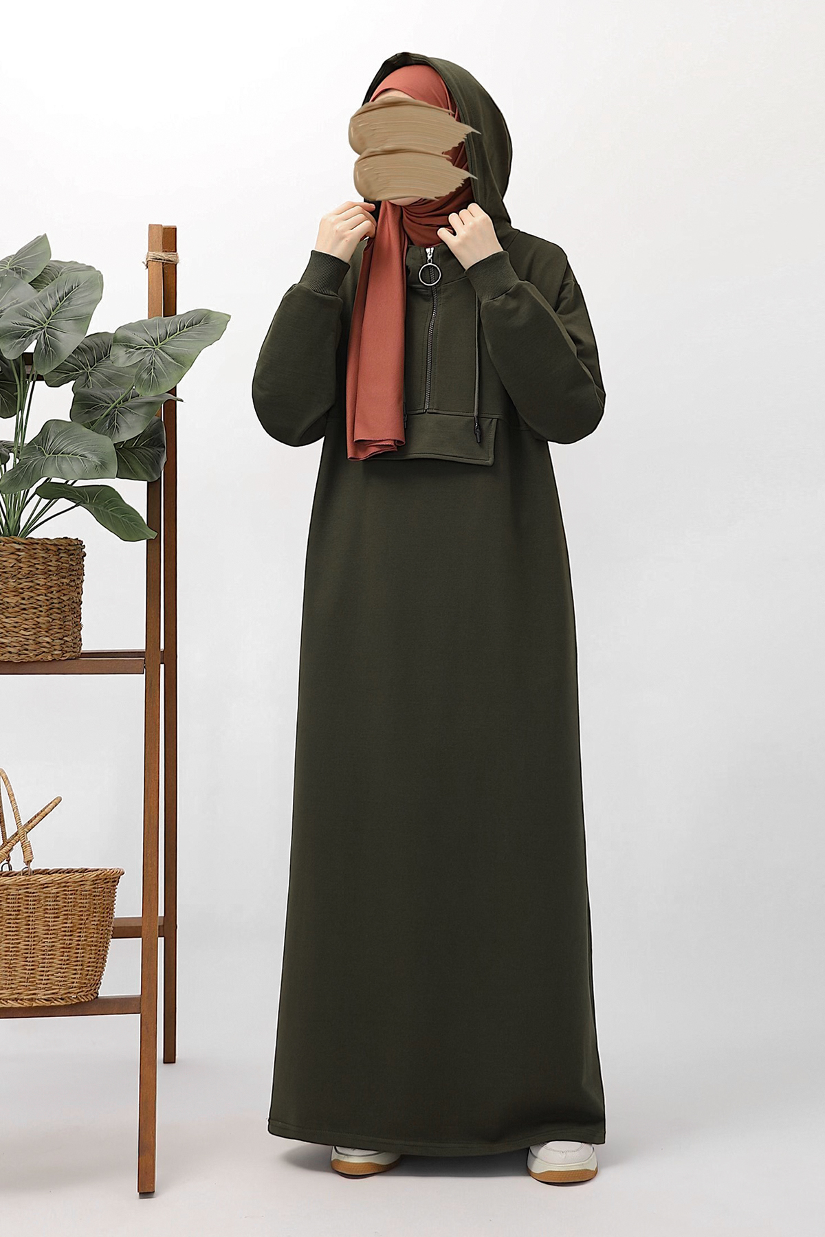 Kapşonlu Sweat - Haki
