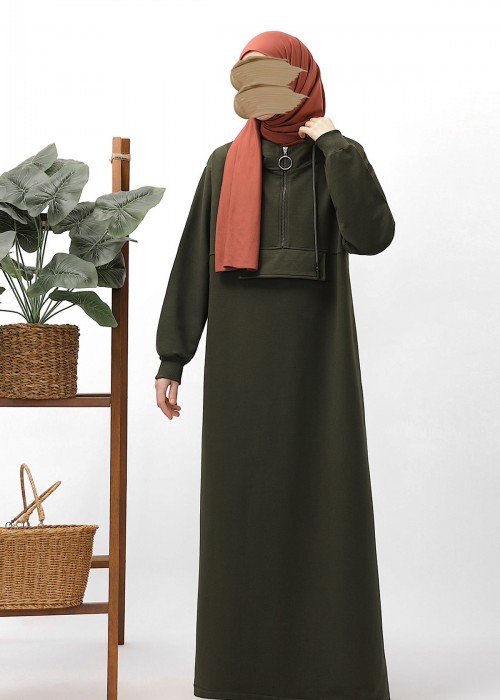 Kapşonlu Sweat - Haki
