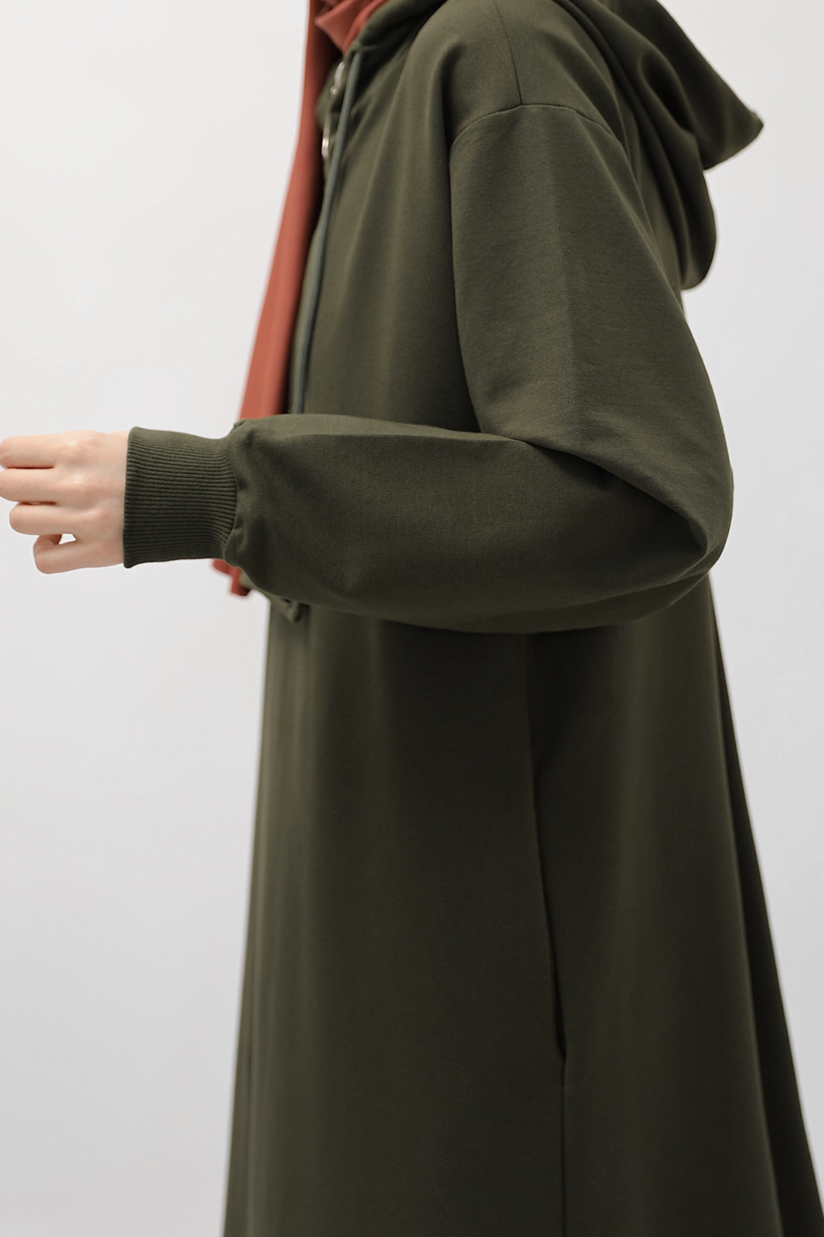 Kapşonlu Sweat - Haki