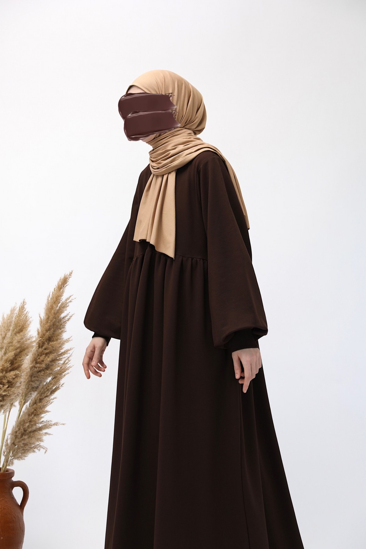 Ahsen Sweat Elbise - Acı Kahve