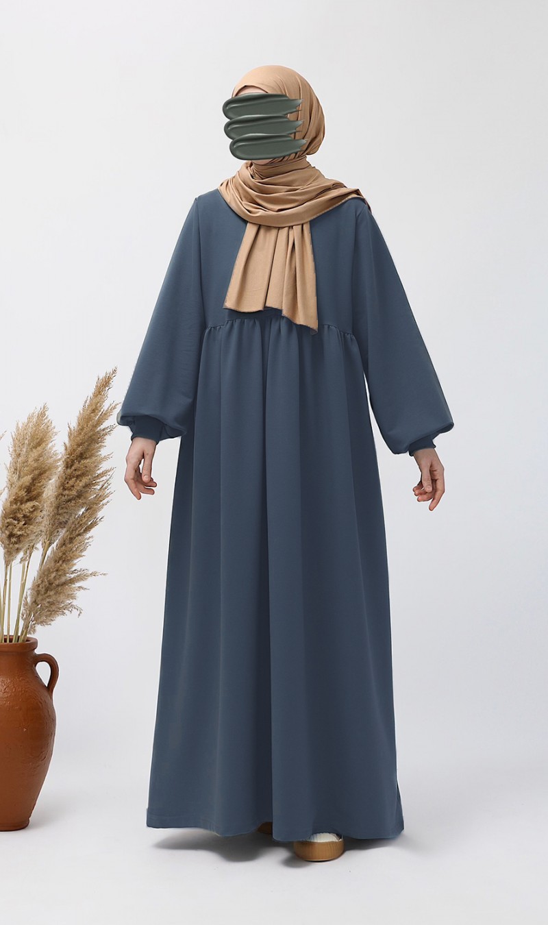 Ahsen Sweat Elbise - İndigo