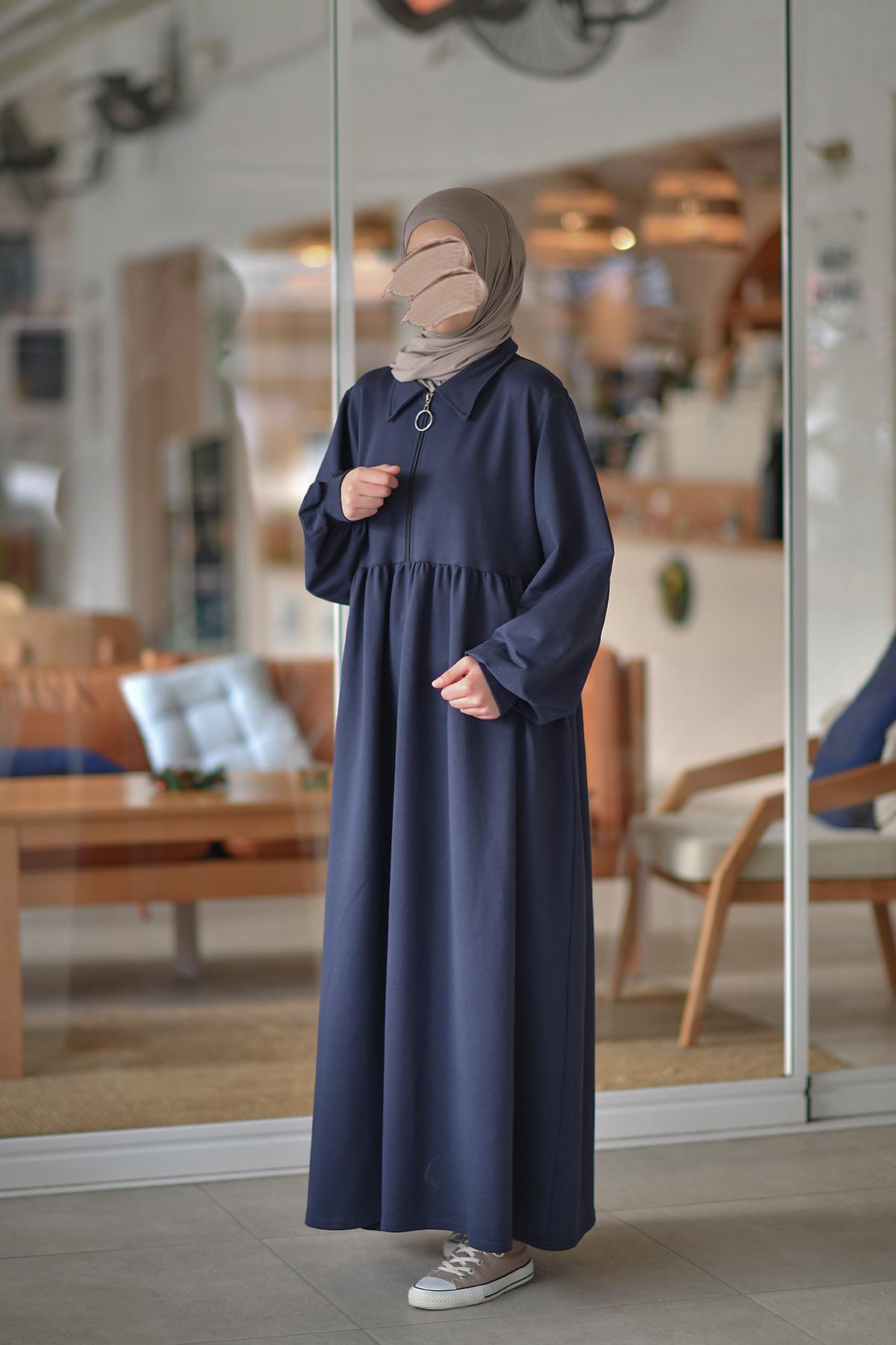 Ahsen Sweat Elbise - Lacivert