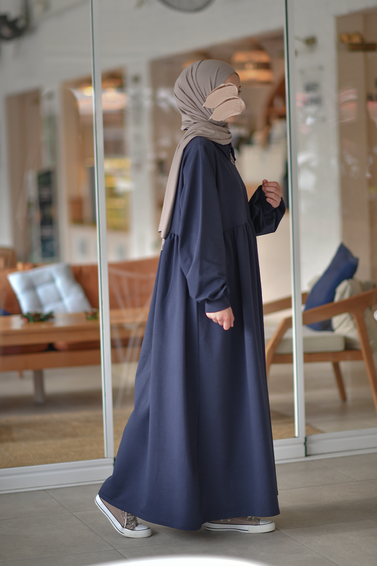 Ahsen Sweat Elbise - Lacivert