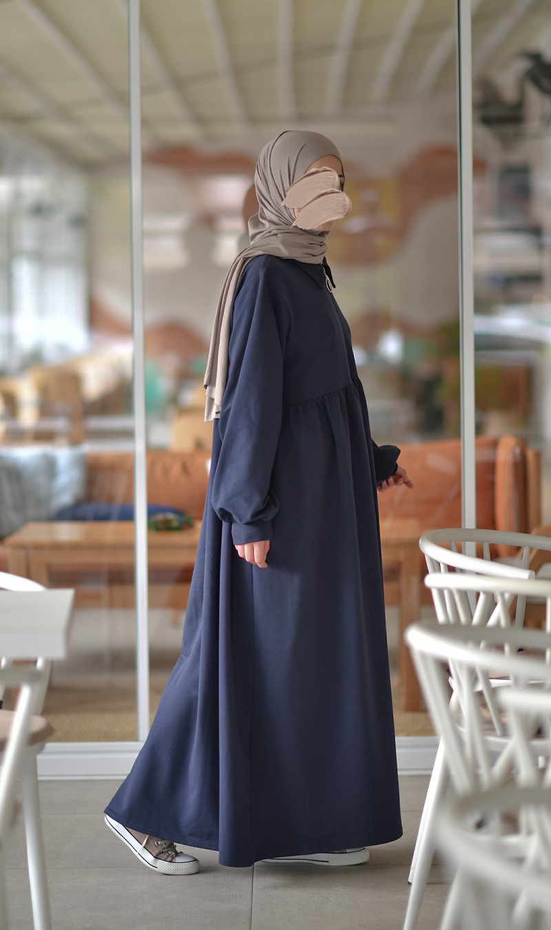 Ahsen Sweat Elbise - Lacivert
