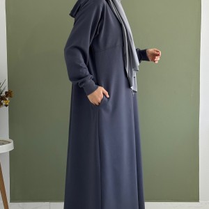 Kapşonlu Sweat - İndigo