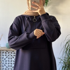 Kapşonlu Sweat - Lacivert