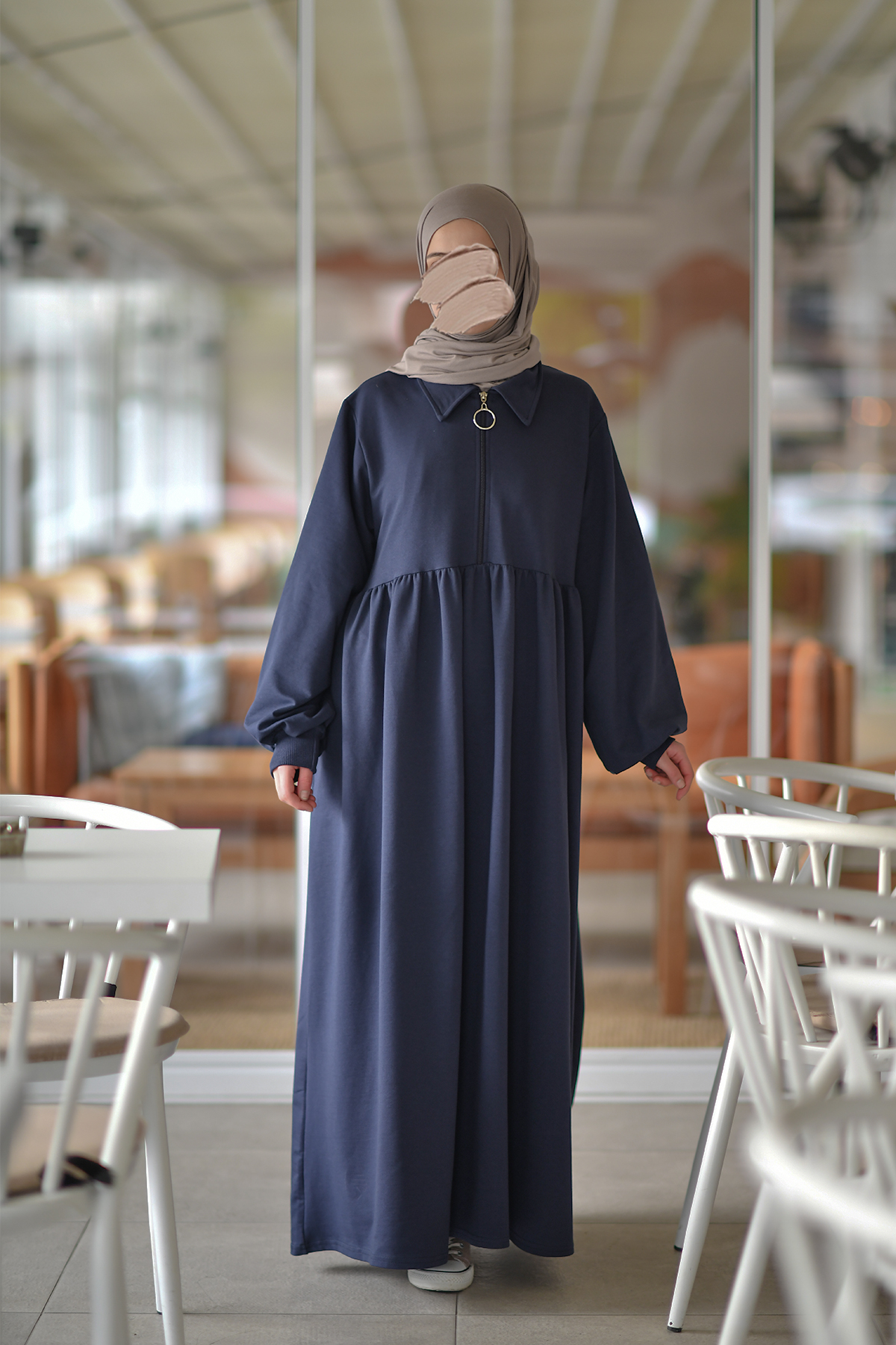 Ahsen Sweat Elbise - Lacivert