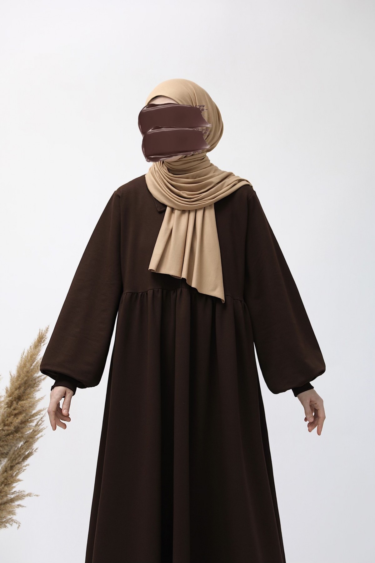 Ahsen Sweat Elbise - Acı Kahve