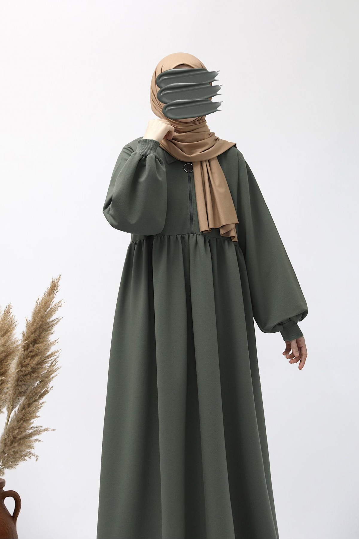 Ahsen Sweat Elbise - Mint