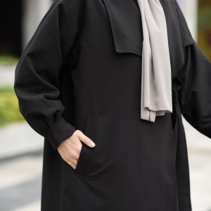 Şal Yaka Trençkot - Siyah