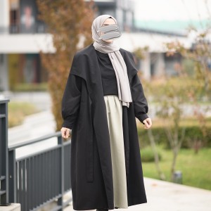 Şal Yaka Trençkot - Siyah