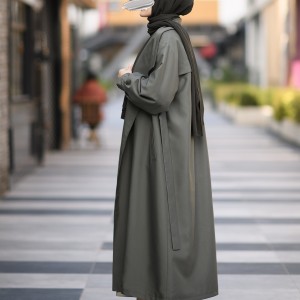 Şal Yaka Trençkot - Haki