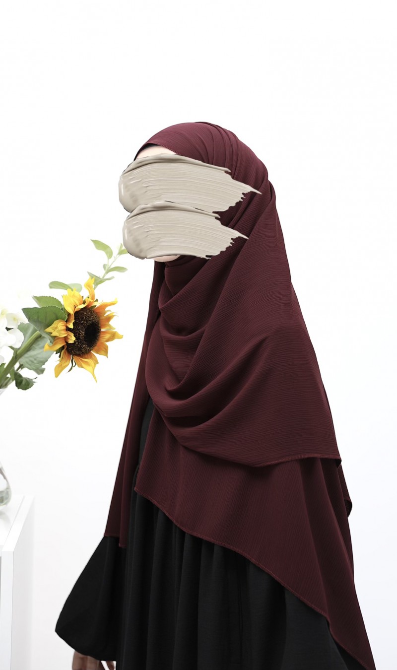 Krinkil Medine İpeği Şal - Mürdüm